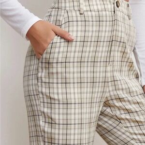 Plaid High-Waisted Women's Pants